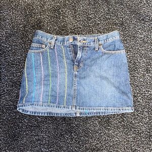 embroidered denim miniskirt